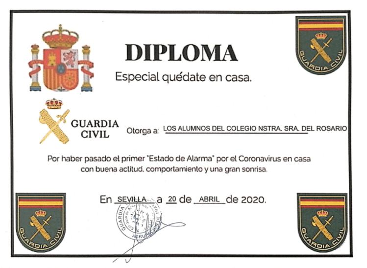 DIPLOMA GUARDIA CIVIL ROSARIO